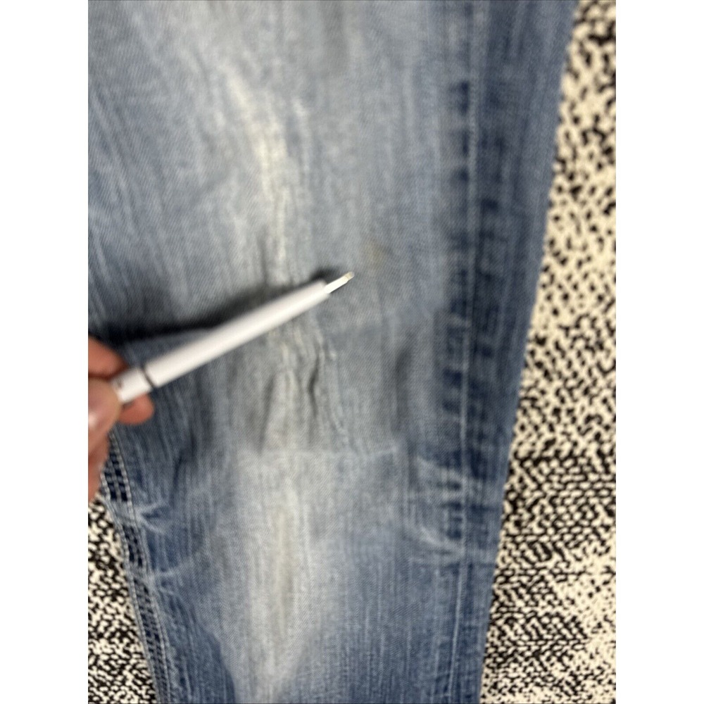 BKE Denim Culture Womens 31L (35 X 31.5) Distressed Destroyed‎ Boot Thick Stitch - Picture 6 of 16